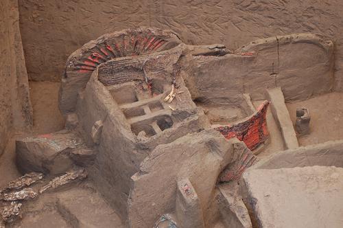 兩千年前秦戰(zhàn)國(guó)大型車馬坑現(xiàn)身甘肅天水(圖)