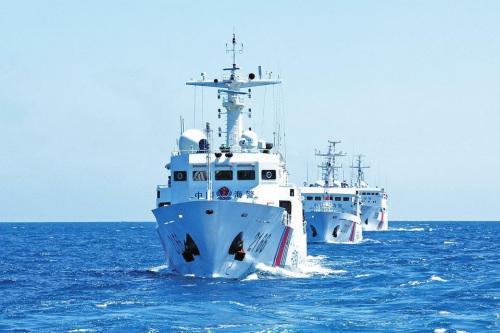 中國海警艦船編隊(duì)國慶節(jié)在釣魚島領(lǐng)海內(nèi)巡航