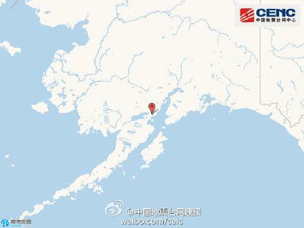 美國阿拉斯加州南部發(fā)生7.1級(jí)左右地震(圖)
