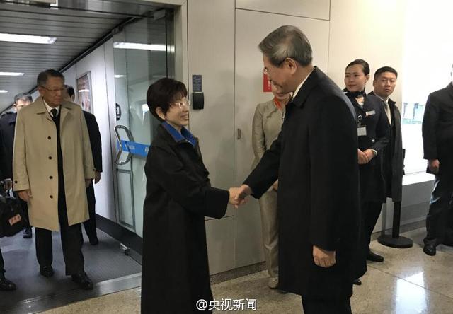 洪秀柱率大陸訪問團(tuán)抵京 國臺辦主任赴機(jī)場迎接