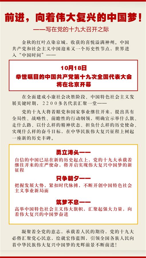 (新華全媒頭條·圖文互動)(1)前進,向著偉大復興的中國夢!——寫在黨的十九大召開之際